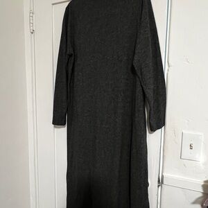 Time & Tru Dark Gray/Charcoal Stretch Mock Neck Midi Sweater Dress – XL (16–18)